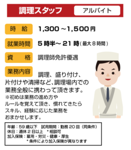 調理スタッフ　アルバイト