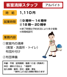 客室清掃スタッフ　アルバイト